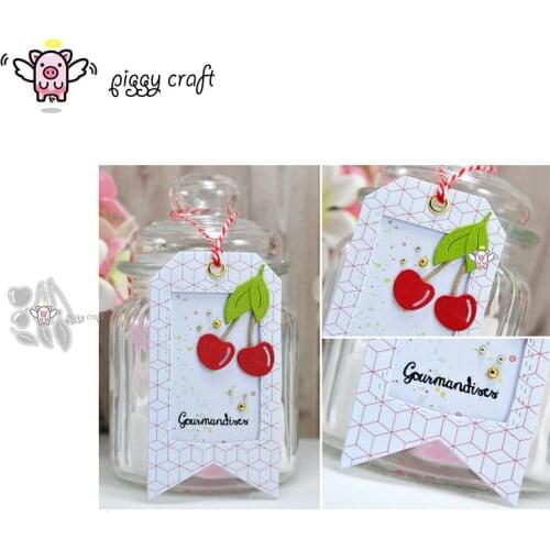 Piggy Craft metal cutting dies cut die mold Cherry leaf decoration Scrapbook paper craft knife mould blade punch stencils dies