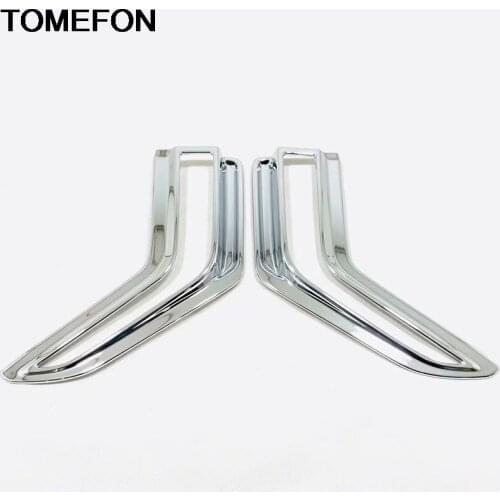 TOMEFON For Hyundai Tucson 2019 Car Front Fog Light Lamp Strip Cover Trim Frame Moulding Styling Exterior Accessories ABS Chrome