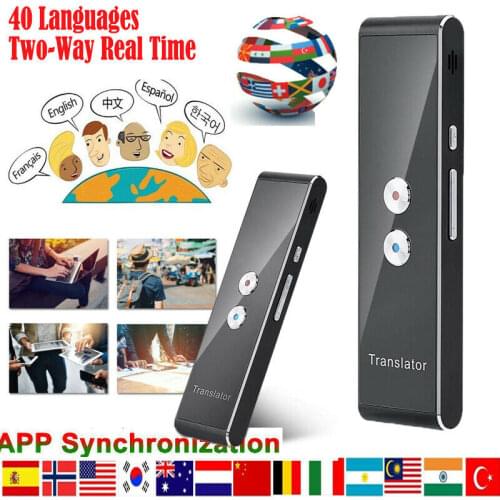 T8 Smart Voice Translator Instant Two-Way Real Time Intercom 40 Languages Translation Support Text /Voice Translation 3E26