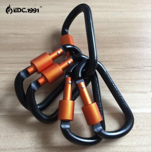 High-quality bold 8CM locking type D quickdraw carabiner buckle buckle hanging aluminum nut backpack buckle #1217