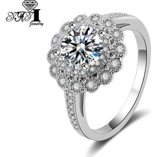 YaYI Jewelry Princess Cut 4.5CT White Zircon Silver Filled Engagement Rings wedding Heart Rings Valentines Day Girls ring 1105