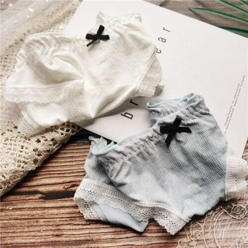 Japanese Comfortable Girls Panties Buttocks Cute High Elastic Low Waist Womens Underwear Corset Lace Bow Seamless Transparent