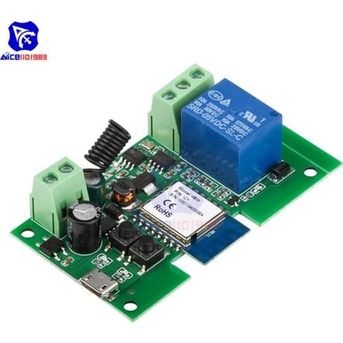 Diymore 1 Channel Self-Locking WiFi Momentary Relay Module Smart Switch Inching Time Relay for Home Application AC/DC 7 -32V