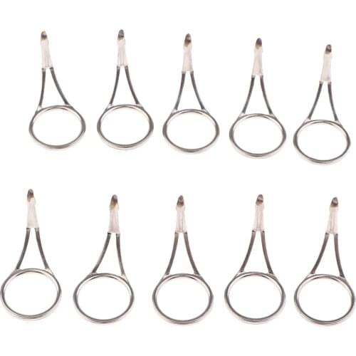 10 Pcs/Lot Fishing Rod Guides Eye Rings Stainless Steel Pole Repair Kit Replacement Tip Tops Replacement Tackles for Fisherman