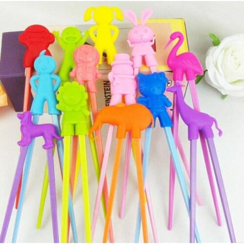 100 pairs Children Kid Beginner Easy Fun Learning Training Helper Bunny Rabbit Rubber Plastic Chopsticks LX5170