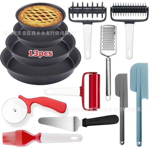 13pcs Pizza 9-inch Non-stick Bakeware Pastry Baking Tools Pizza for Pastry Pie Bread Making