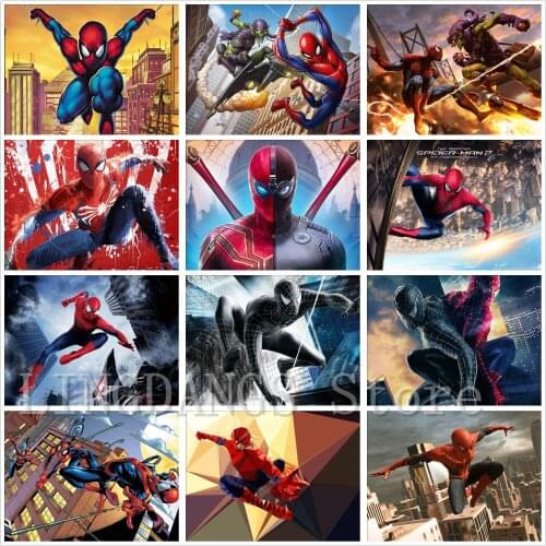 5D DIY Diamond Painting Spider Man Poster Marvel Movie Superman Diamond Mosaic Embroidery Handmade Art Cross Stitch Home Decor