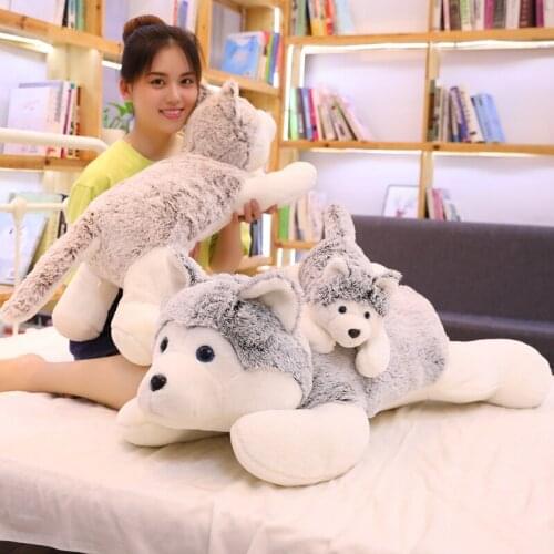 1pc 60/90/110cm Kawaii Husky Stuffed Toys Cute Simulation Husky Dog Plush Toys Stuffed Doll Kids HuskyToys Gift for Kids Girls