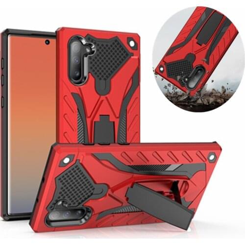 Armor Case For Samsung Galaxy Note 10 Plus Shockproof Silicone Kickstand TPU Cover For Note 10 Military Drop Tested Coque Shell