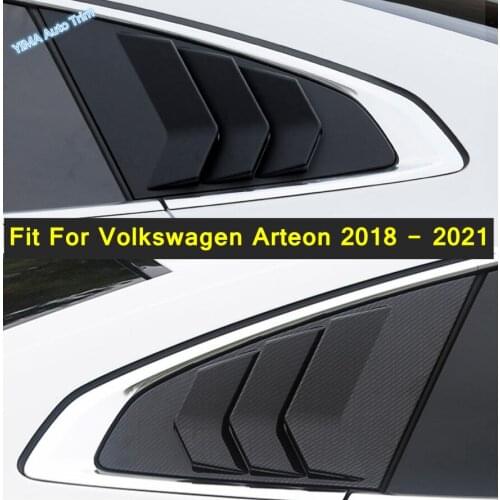 Car Styling Rear Window Triangle Shutters Blinds Decoration Panel Cover Trim ABS Exterior Fit For Volkswagen Arteon 2018 - 2021