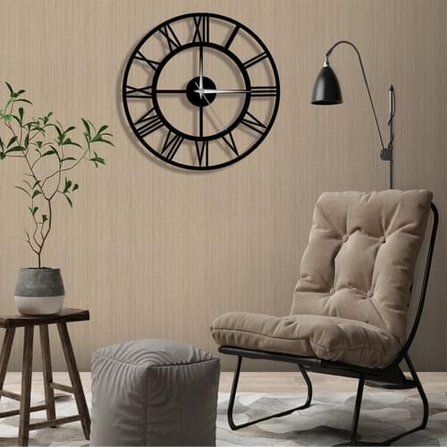 Large Metal Wall Clock 50 cm Vintage Roman Digit Authentic Home Office Decor Living Room Modern Design Classic European Table