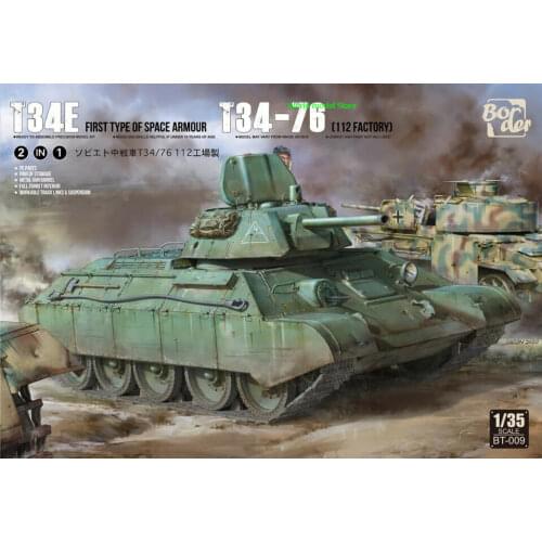 Border BT009 1/35 T34E FIRST TYPE OF SPACE ARMOR T34-76 2IN1 WOODED BOX LIMITED