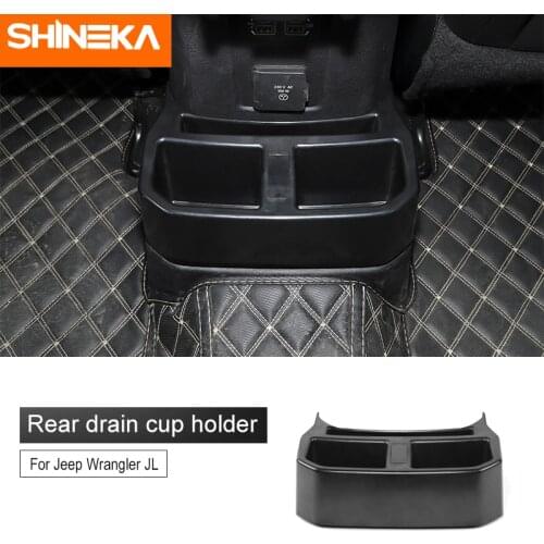 SHINEKA Drinks Holders For Jeep Wrangler JL Car Rear Seat Water Cup Holder Storage Box Accessoroies For Jeep Wrangler JL 2018