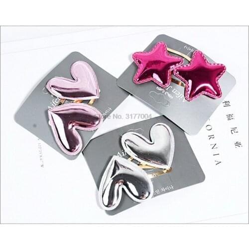 DHL 1000set 2pcs/set Girls Shinning Star Heart Crown Hair Clips Cute Hairpins Headwear Kids Hair Accessories