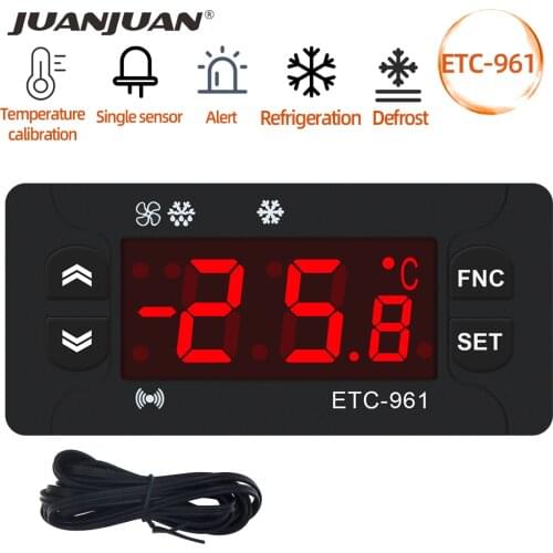 ETC-961 Thermostat Temperature Controller Humidity Control Thermometer Hygrometer Refrigeration Alarm 220V NTC sensor 30% off