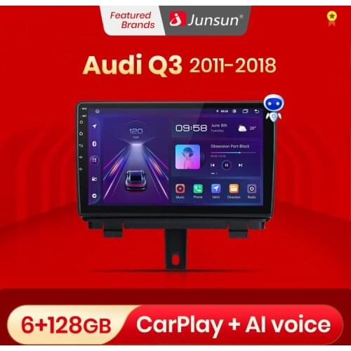 Junsun V1 Android 10.0 DSP CarPlay Car Radio Multimedia Video Player Auto Stereo GPS For Audi Q3 MMI 2G 3G 2011-2018 2 din dvd