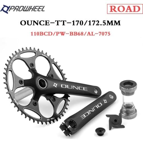 Prowheel Road Bicycle Crankset 110 BCD 170mm 172.5mm Crank 50T/52T/54T/56T/58T/60T Chainring with Bottom Bracket BB Crank set