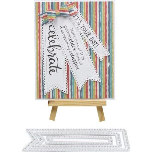 KSCRAFT Scalloped Edge Banner Tags Metal Cutting Dies Stencils for DIY Scrapbooking/photo album Decorative Embossing DIY Cards