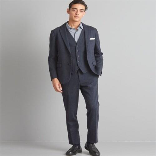Chic Business Men Blazer 3 Piece Beach Groomsmen Tuxedos For Wedding Formal Prom Suit (Jacket+Pants+Vest) Custom Made