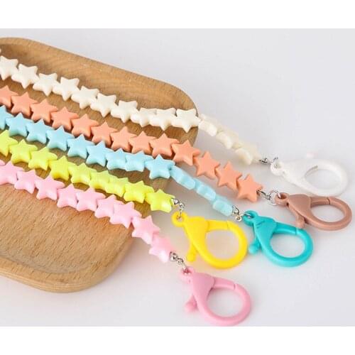 New Childrens 53cm Star Candy Color Plastic Glasses Chain Anti-Slip Anti-Lost Cute Fashion New Trend Mask Chain Wholesale