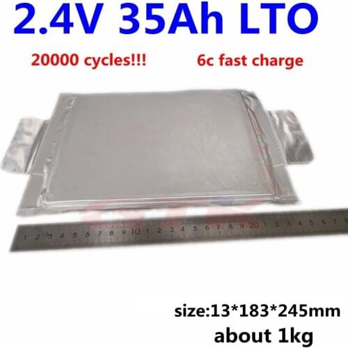 New arrival LTO 20000 cycles 2.4V 35Ah Lithium Titanate 2.3V cells 6c fast charge for eike scooter 12V 24v 48V LTO batetry pack