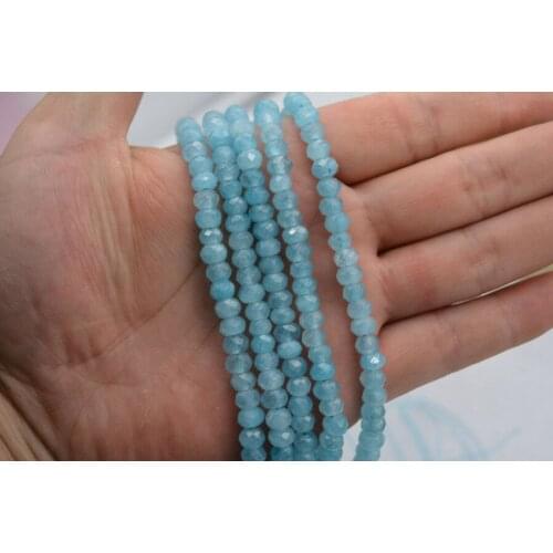 2pcs 4x6mm new Brazil Faceted Natural Aquamarine Gemstones Loose Beads 15" AAA