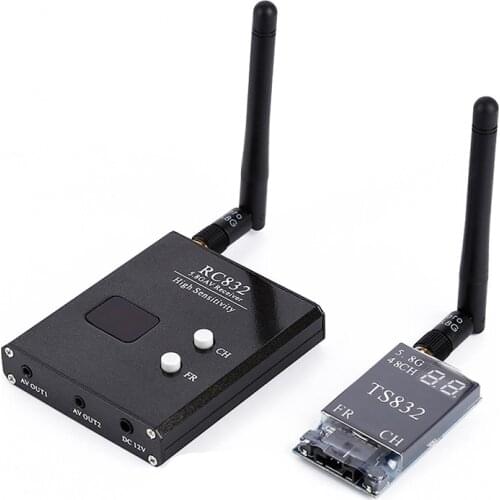48CH 5.8G 600mw 5km Wireless AV Transmitter TS832 Receiver RC832 for FPV Multicopter RC Aircraft Quadcopter Dropship