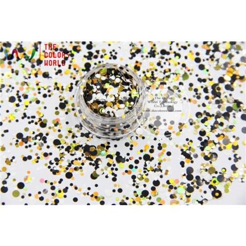 RAMP321-175 Mix Colors Dot shapes round Glitter for nail art ,nail gel,makeup and DIY decoration