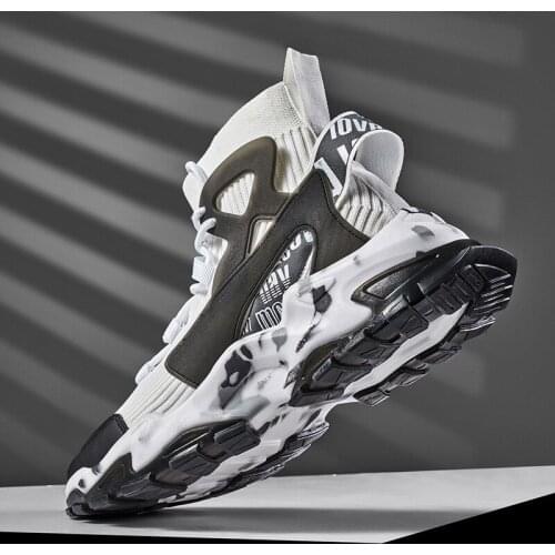 Running Shoes for Men 2021 High Top Sock Sneakers Men Lightweight Comfortable Outdoor Walking Male Footwear casual shoes