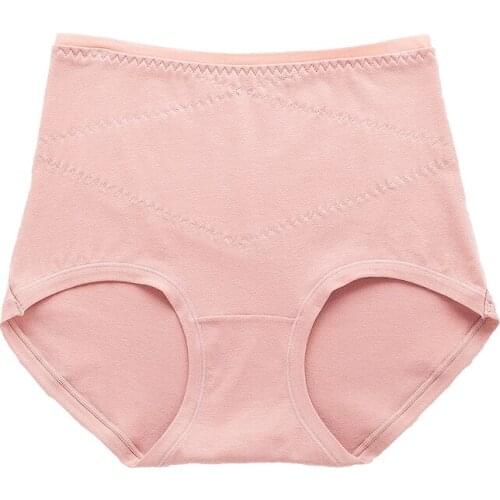 Mid-waist, large size, body sculpting, abdomen and hips, no trace of sleep, women’s underwear, breathable briefs spring and summ