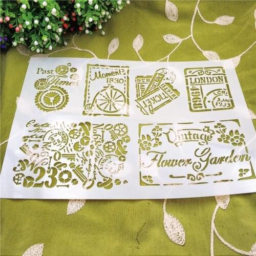 21*29.5cm Brand label scrapbook stencils spray plastic mold shield DIY cake hollow Embellishment printing lace ruler Easter