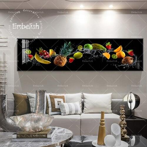 Embelish Large Size Splashing Fresh Fruits Kitchen Home Decor Pictures For Living Room Resturant Wall Posters HD Canvas Painting
