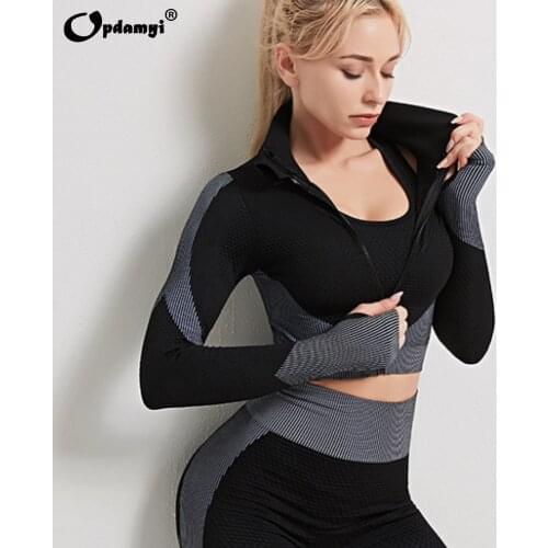 Zipper Turtleneck Yoga Shirt Women Athletic Fitness Coat Seamless Long Sleeve Yoga Gym Crop Top Jacket Workout Sweatshirts XL