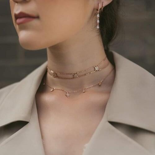 Moonstones cz station jewelry chain elegant women stunning lovely necklace fashion Modern faced stone Chic Christmas necklaces