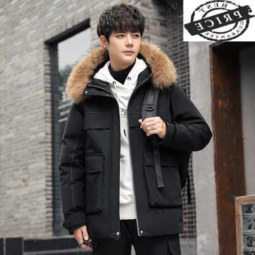 Women Down Winter Jacket Men Korean Style Thicken Hooded Woman Parkas Warm Raccoon Fue Collar Chaqueta Hombre 2021 LW5a55