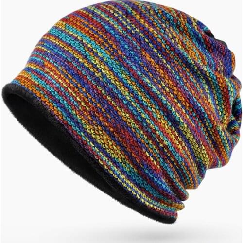 Winter Hat Men Women Beanie Plus Velvet Windproof Head Cap Gorro Feminino Thick Warm Knitted Cap Male Wholesale Turban Hat