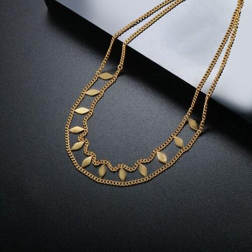 ZMFashion Punk Ultra-short Clavicle Necklace For Women Men Stainless Steel Heavy Industry Sequin Pop Layered Chains Jewelry