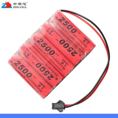 2500mAh 6V AAx5 in Ni MH battery model toy receiver rail car toy SM plug Rechargeable Li-ion Cell