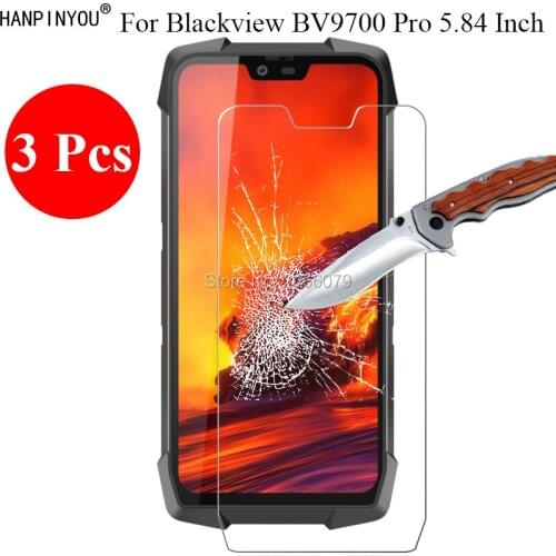 3 Pcs/Lot New 9H 2.5D Tempered Glass Screen Protector For Blackview BV9700 Pro 5.84" Protective Film + Clean Tools