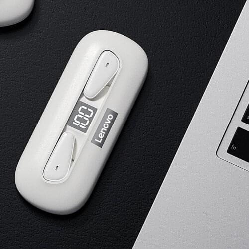 Lenovo TWS Wireless Bluetooth-compatible 5.0 Earphones Ultra-thin Touch-Control Digital Display Stereo Heavy Bass Sports Earbuds