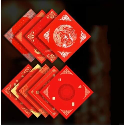 Red Xuan Paper for Chinese Spring Festival Couplets Calligraphy Paper 20sheets Chinese Traddtional Red Xuan Paper Rijstpapier