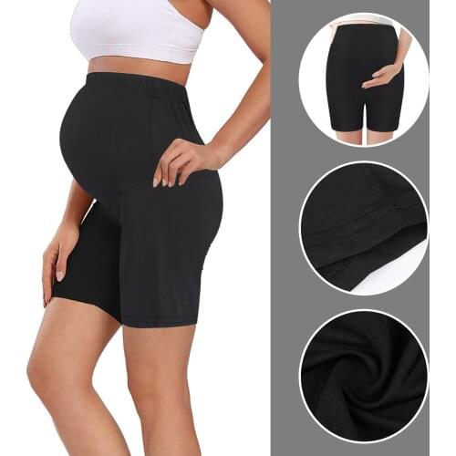 Summer Thin Cotton Maternity Half Legging Across Waist Belly Short Legging for Pregnant Women Pregnancy Sports Wear