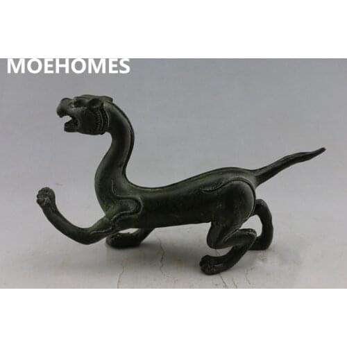 MOEHOMES Chinese ancient bronze panther fengshui wealth statue furnishings Home decoration metal crafts