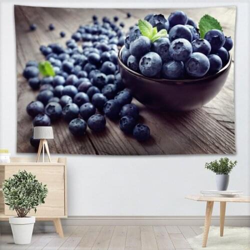 Customizable Blueberry Wall Tapestry Home Decoration Wall Carpet Rectangular Modern Printing Fabric Yoga Mat Blanket Tapestry