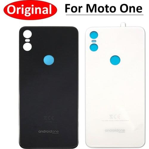 Original Battery Back Cover Glass Rear Door For Moto One Replacement Housing STICKER Adhesive
