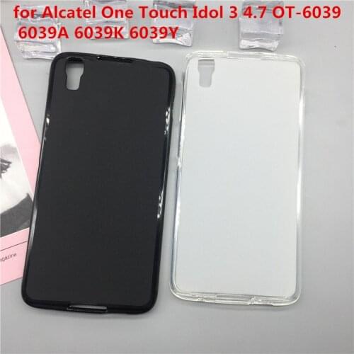 Original TPU Phone Case Covers for Alcatel One Touch Idol 3 4.7 OT-6039 6039A 6039K 6039Y Matte Soft Silicone Back Cover Cases