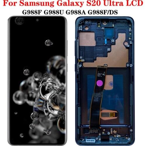 Original 6.9" Super AMOLED display touch screen For Samsung Galaxy S20 Ultra G988 G988F G988B/DS lcd display With Frame screen