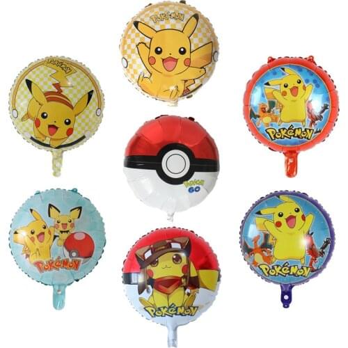 Pokemon Pikachu Theme Girl Wedding Birthday Party Balloon Baby Shower Funny 18-inch Cartoon Animal Aluminum Balloon Set