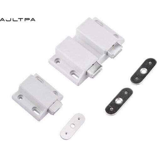 100Pcs Cabinet Door Stopper Single Double Magnetic Push To Open Touch Catch Stop Self-Aligning Kitchen Furniture Hardward