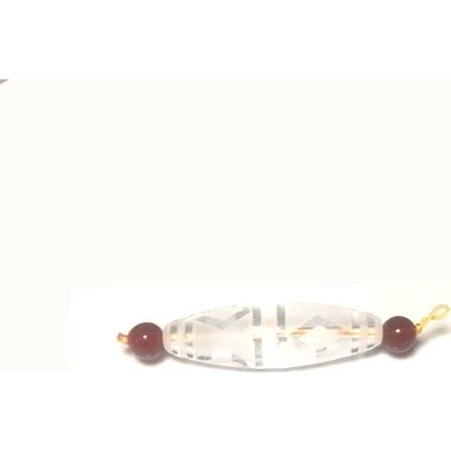 Tibetan Buddhist style white crystal DZI 6 eye diamond pattern men and women jewelry DIY Free Shipping